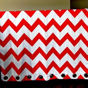 100% black out curtain panels (2), coral and white chevron, 51 x 90in